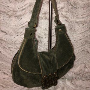 Dolce & Gabbana Army Green Suede Hobo Bag